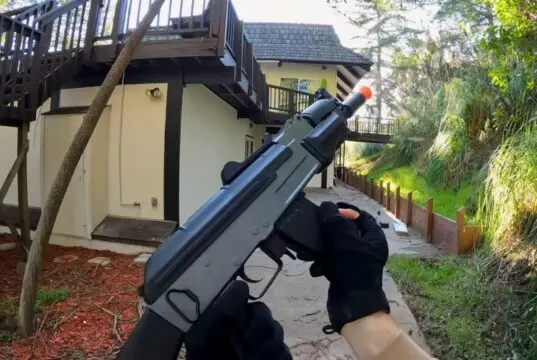 using airsoft gun