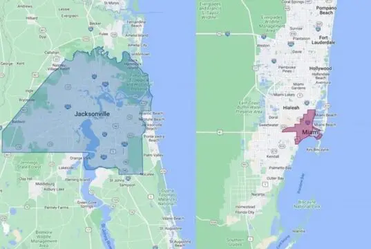 Comparing Travel Methods - Jacksonville to Miami