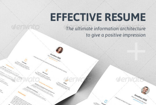 Effective resume template psd