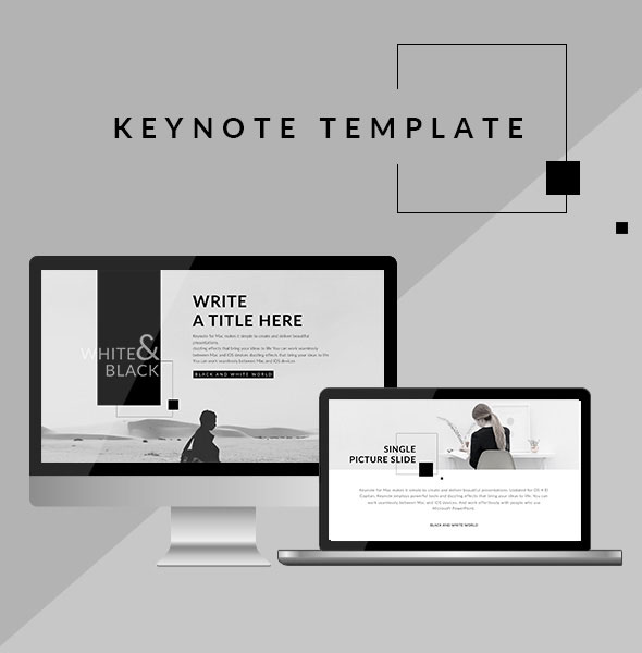 black and white keynote template