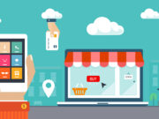 Flat design vector illustration. E-commerce, shopping & delivery