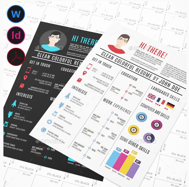 Clean Colorful Infographic Resume