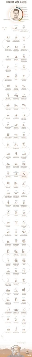 how elon musk- tarted infographic