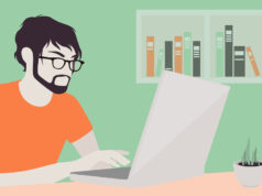 Man With Laptop Illustration