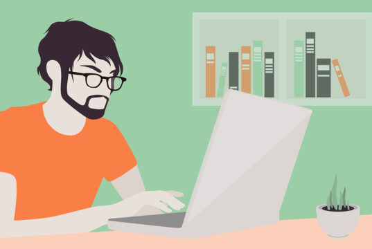Man With Laptop Illustration