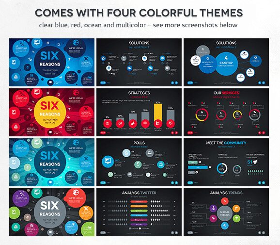 5 best keynote templates 4 color schemes 