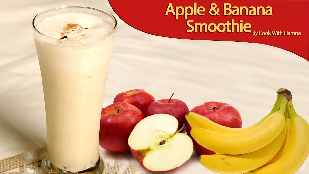 apple and banana smoothie with milk