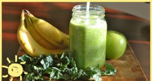 green apple and banana smoothie