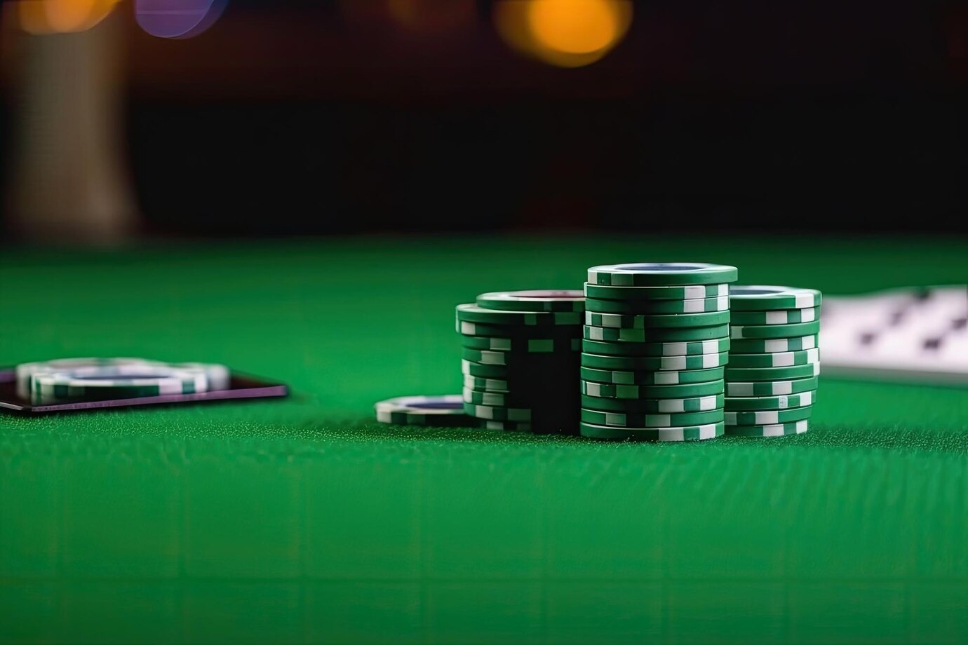 chips on table for blackajck