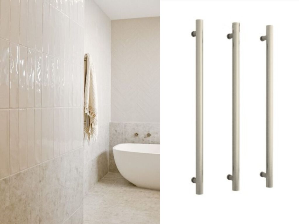 nicklel vertical towel heated rail